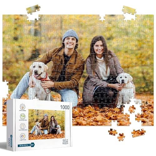 Custom Puzzles from Photos, 300/500/1000 Piece Puzzle for Adults, Personalized Jigsaw Puzzles with Photo Text, Photo Puzzles Personalized Gifts for Family Pet Birthday Christmas Halloween - Image 1