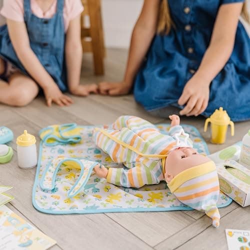 Melissa & Doug Mine to Love Deluxe Baby Care Play Set (48 Pieces – Doll + Accessories to Feed, Bathe, Change, and Cuddle) thumbnail 8