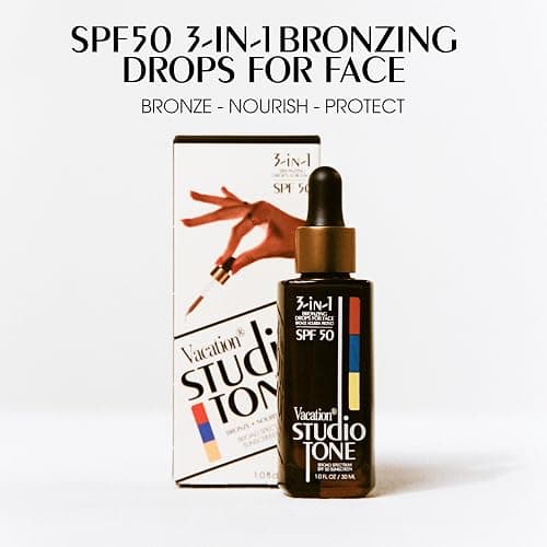 Vacation Studio Tone SPF 50 Sunscreen Bronzing Drops For Face, Sunkissed Skin Bronzer, Makeup-Friendly Tan Drops, Non-Comedogenic, Broad Spectrum Sun Block, Vegan & Cruelty-Free, 1 Fl. Oz. thumbnail 2