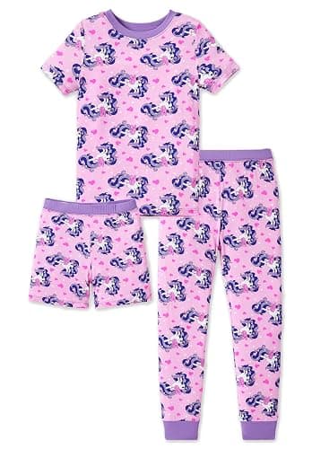 PATPAT Bamboo Viscose Pajamas Sets for Boys Girls Kids Toddler, 3 Pack Shorts & Pants Sleepers, Ultra-soft Snug Fit Pjs 2-12Y - Image 1