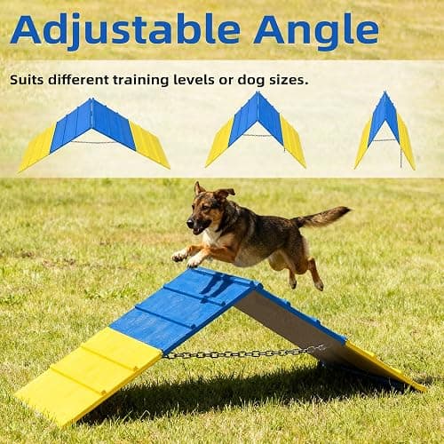 koretech Dog Agility A Frame for Large Dogs, 84” x 24” Dog Agility Course Backyard Set, Dog Agility Equipment Outdoor for Jumping Climbing thumbnail 2