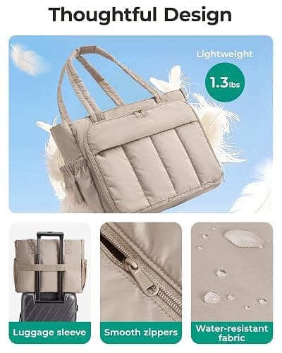 BAGSMART Tote Bag for Women, Teacher Tote with Insulated Compartment, Large Puffer Work Tote Handbags for Work thumbnail 7