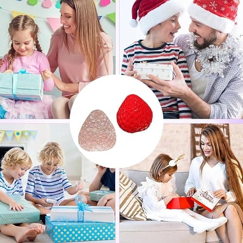 2 PCS Taba Squishy, Fufu squishy, Stress Relief Toys, Soft Strawberry Toy, Sensory Fidget Toys, Cute Squeeze Toys, Gift Toys for Children and Adults to Relieve Stress and Relax (Red+Transparent) thumbnail 7