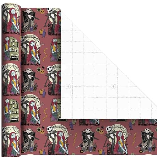 Hallmark Nightmare Before Christmas Wrapping Paper Mini Rolls, 3-Pack (Jack Skellington, Sally, Zero on Pink, Purple, Black) for Birthdays, Valentine's Day, Halloween, Any Occasion - 45 Sq. Ft. Total thumbnail 5