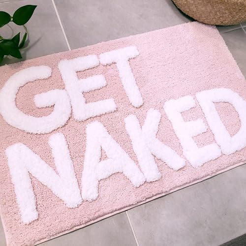 New Mungo Get Naked Bath Mat Pink - Blush Bathroom Rugs - Bath Mat - 31" x 20" thumbnail 5