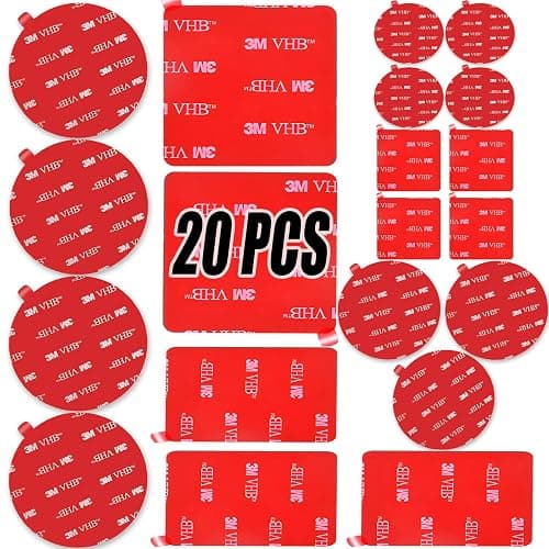 Double Sided Adhesive Pads,3 M 5952 Foam Tape,Double-Sided Heavy Duty Mounting Tape–1 Inch&2 Inch.Square,Rectangle&Round Shapes for Car Dashboard,Outdoor & Daily Use.Waterproof,Heat-Resistant,20 PCS - Image 1