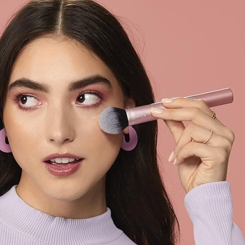 Real Techniques Tapered Cheek Brush, RT 449 Fluffy Blending Brush for Powder Blush & Highlighter, UltraPlush Synthetic Bristles, Vegan & Cruelty-Free Makeup Brush, 1 Count thumbnail 4