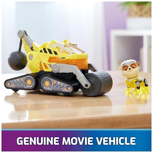 Paw Patrol: The Mighty Movie, Construction Toy Truck with Rubble Mighty Pups Action Figure, Lights and Sounds, Kids Toys for Boys & Girls 3+ thumbnail 3