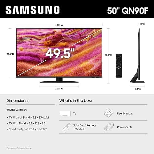 Samsung 50-Inch Class Neo QLED 4K QN90F Series, Vision AI, Mini LED Smart TV (2025 Model, 50QN90F) Neo Quantum HDR+, Object Tracking Sound Lite w/Dolby Atmos, Glare Free, Gaming Hub, Alexa Built-in thumbnail 2