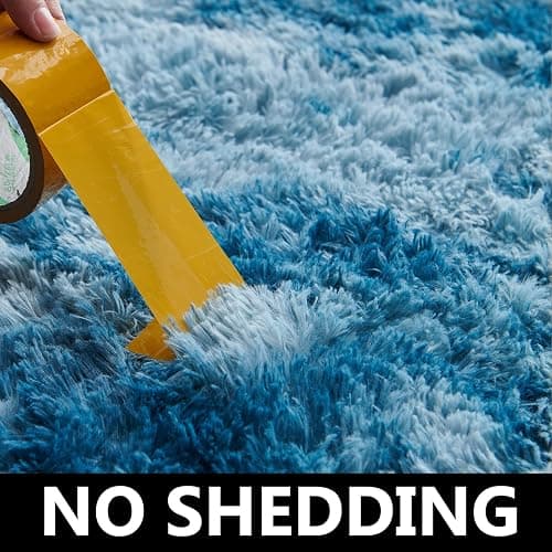 TABAYON Shaggy Tie-Dyed Dark Blue Rug, 2x3 Area Rugs for Living Room, Anti-Skid Extra Comfy Fluffy Floor Carpet for Indoor Home Decorative thumbnail 5