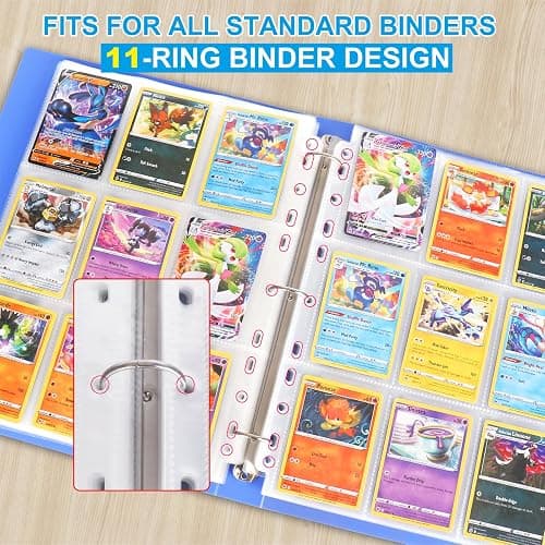 ABLY 720 Pocket Double Sided Card Sleeves, 9-Pocket, for 3 Ring Binder | 40 pages, trading card protector sheets for Pokemon, baseball, Skylanders, clear plastic, fit 3-ring binder thumbnail 4