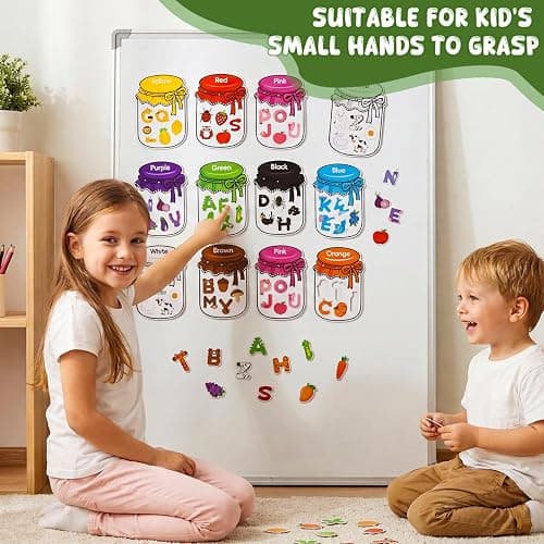 10Pcs Magnetic Color Sorting Set, 60 Cute Alphabet Animals Shape Matching Fridge Magnets for Kids Early Education Color Sorting Fine Motor Skills thumbnail 6
