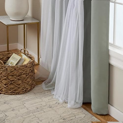 TOWN & COUNTRY LUXE Talia Double Layer Indoor Curtains, Sheer and Room Darkening Blackout, Grommet Top, Energy Efficient, 2-Pack Set, 52"W x 84"L (Pack of 2), Rose Blush - Rose Blush - 52"W x 84"L (Pack of 1) thumbnail 9
