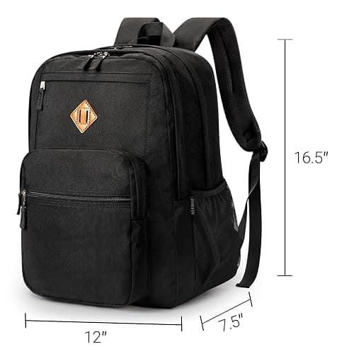 ZORFIN 26L Black Backpack for College, and Travel: Water Resistant Bookbag thumbnail 3