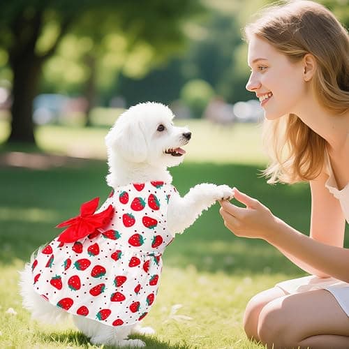choyaxo Floral Dog Dress Cute Dog Skirt Pet Dress Summer Pet Clothes for Puppy Small Cats thumbnail 5
