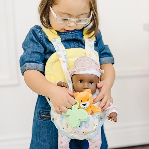 Melissa & Doug Mine to Love Carrier Play Set for Baby Dolls with Toy Bear, Bottle, Rattle, Activity Card thumbnail 7