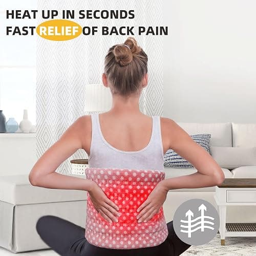 HELLOMOTO Heating Pad for Back, Neck & Shoulder Pain Relief with 12 Heat Settings and 8 Timer Settings, 12"x24" Extra Large Heat Pad, Machine Washable - Pink thumbnail 2