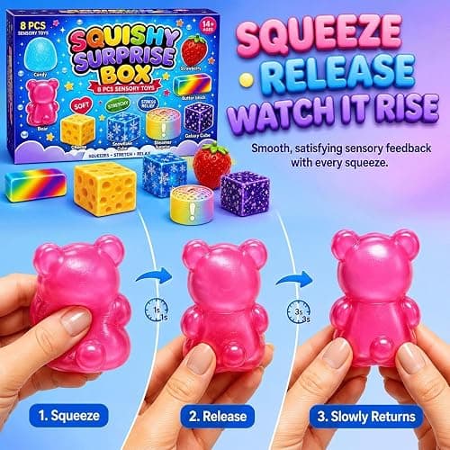 Squishy Box Mystery Set (#H) | 8 Pcs Squishies, Soft Squeeze Fidget Toys, Malt Sugar Blind Box, Fun Gift for Kids Teens and Adults thumbnail 3