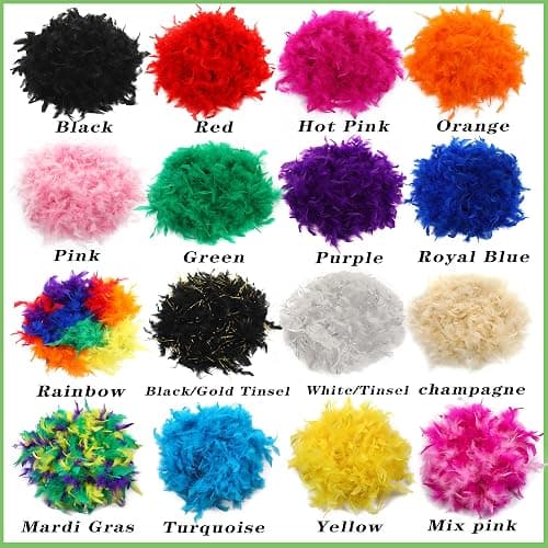 Larryhot Yellow Feather Boa Feathers - 45g 2 Yards Boas for Party Bulk,Christmas,Wedding Centerpieces,Concert,Art Photo and Home Decor(45g-Yellow) thumbnail 5