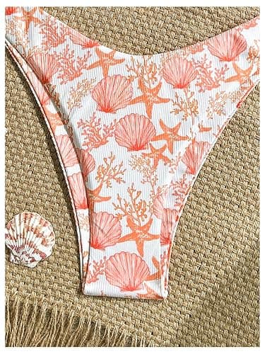 MakeMeChic Women's Polka Dots Triangle Thong Bikini Sets Floral Cute Bathing Suit Swimsuits thumbnail 6
