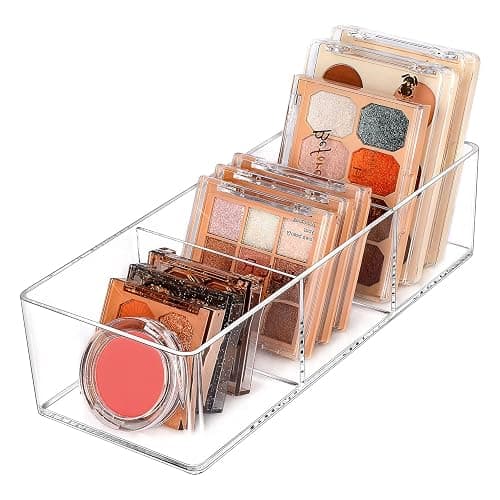 JessLab Acrylic Organizers, Bathroom Organizer for Drawer, Cosmetic Display Cases for Vanity, Countertop, Desk, Kitchen, and Makeup Storage, 3-Section - Image 1