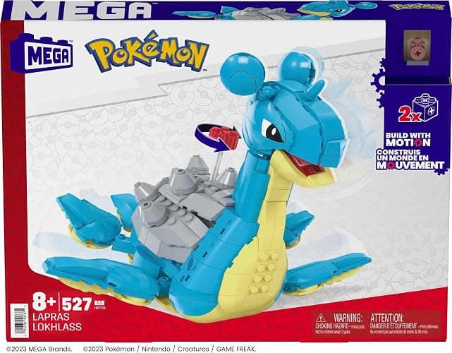 MEGA Pokémon Building Toys Set Lapras with 527 Pieces, Articulated and Poseable with Motion, 6 Inches Tall, for Kids thumbnail 7