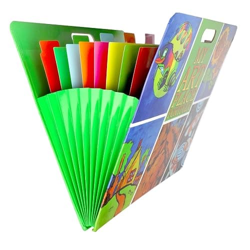 HearthSong My Art Place Expandable Color-Tabbed Portable Art Storage Portfolio with Decorative Frame, 19" x 15¼" thumbnail 5