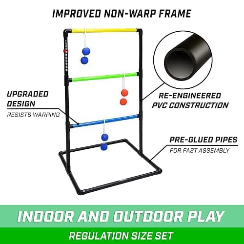 GoSports Ladder Toss Indoor & Outdoor Game Set with 6 Soft Rubber Bolo Balls and Travel Carrying Case - Choose Pro or Classic thumbnail 6