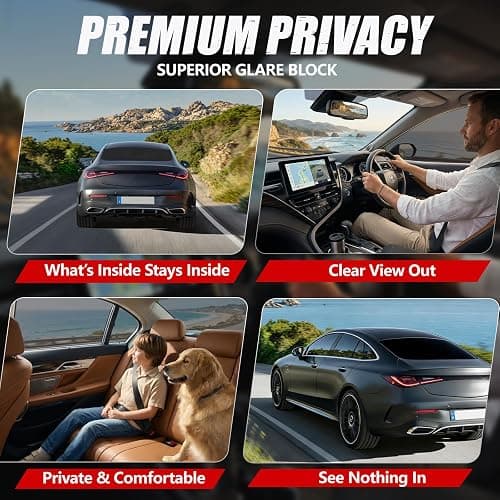 Vepagoo Ceramic Car Window Tint Film 50% VLT, 40" x25FT | Daytime privacy, no signal interference, 99% UV block, scratch-resistant, DIY side/rear windows. thumbnail 6