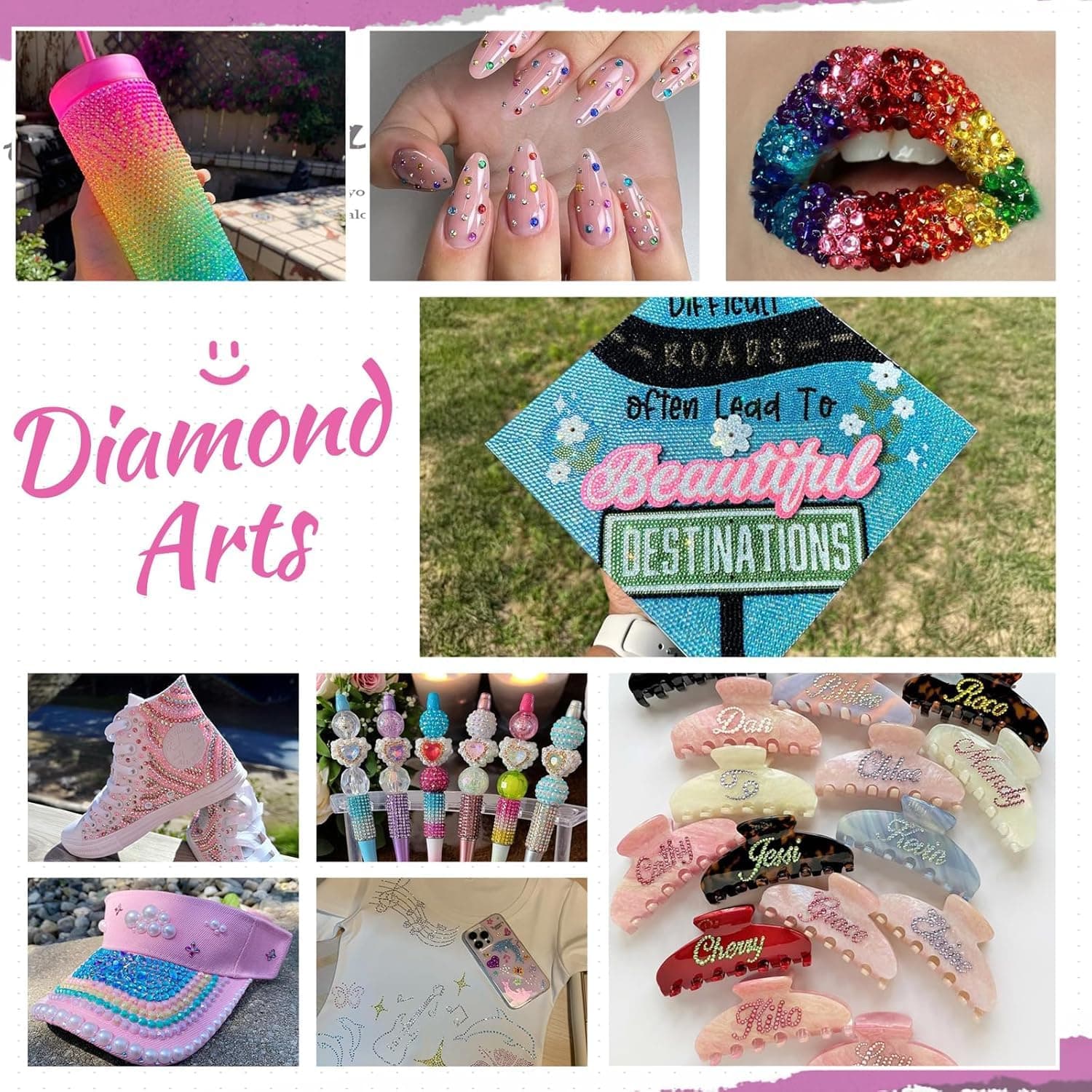 Resin Jelly Rhinestones Bedazzling Kit Flatback Gems for Crafting with B7000 Glue Tweezers Rhinestone Picker Clothing Shoes Nail Book Diamond Art thumbnail 3