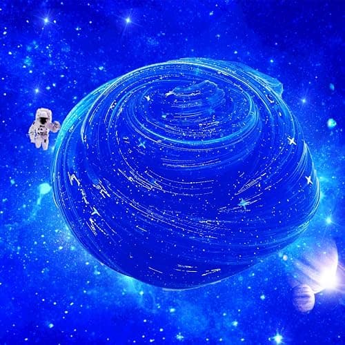 Super Galaxy Slime Kit, Blue Glitter Slime in a Variety of Shapes and Textures, Cosmic Starry Charm Includes Slime Kit Party Gifts. thumbnail 2