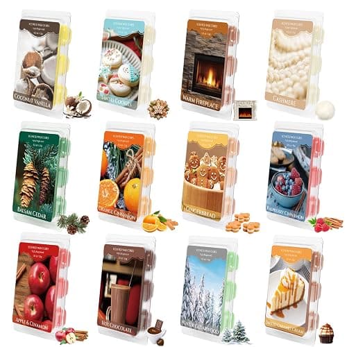 SCENTORINI Wax Melts, Christmas Wax Cubes Strong Scent 12 Scents, Scented Wax Melts, Long Lasting Soy Wax Melts for Warmer, Home Christmas Decoration thumbnail 9