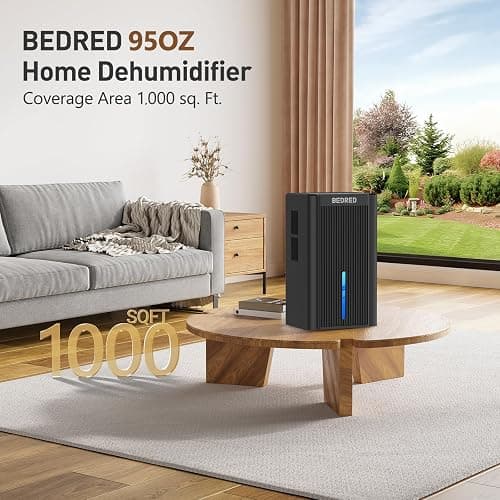 Dehumidifier, 95OZ Dehumidifier for Home 1000 Sq.Ft - Quiet with Auto Shut Off & Relaxing 7 Color Ambient Light,Ideal for Livingroom, Bedroom, Basement(Black) thumbnail 2