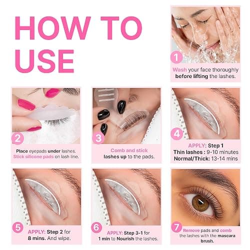 CLIONE PRIME Korean Lash Lift Kit - 5 Sets Eyelash Curling Perm with Upgraded Glue, Easy for Beginner & Professional, Semi Permanent Perming Wave Suitable For Salon, Blue thumbnail 6