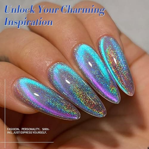 BORN PRETTY 9D Cat Magnetic Eye Gel Polish Holographic Rainbow Gel Polish | 15ML Blue Purple Magnetic Nail Polish with Magnet Nails Art Manicure Salon DIY thumbnail 3
