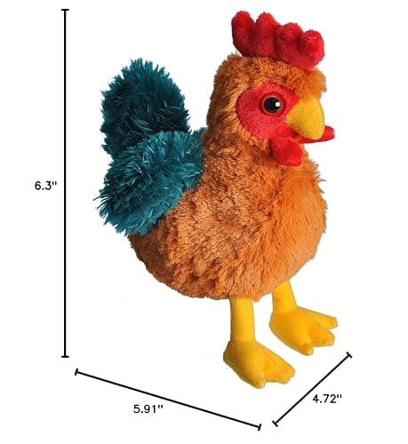 Wild Republic Rooster Plush, Stuffed Animal, Plush Toy, Gifts for Kids, Hug’Ems 7 inches thumbnail 2