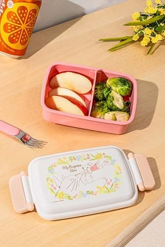 Skater My Neighbor Totoro Bento Lunch Box (15oz) - Cute Lunch Carrier with Secure 2-Point Locking Lid - Authentic Japanese Design - Durable, Microwave and Dishwasher Safe - Totoro and Mei thumbnail 2