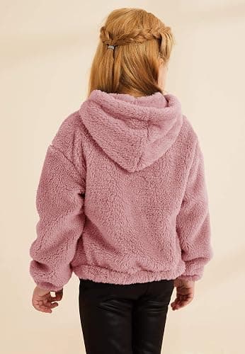 GAMISOTE Kids Girl's Fuzzy Hoodies Warm Loose Button Down Pullover Sherpa Jacket Top thumbnail 5