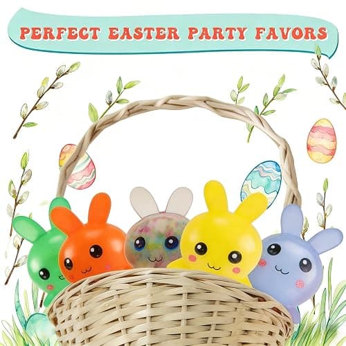 Easter Basket Stuffers,Easter Basket Essentials,5pcs Squishy Easter Bunny Stress Balls for Adults,Easter Stress Relief Fidget Balls,Easter Party Favors Easter Basket Ideas Gifts (5pcs-C) thumbnail 3