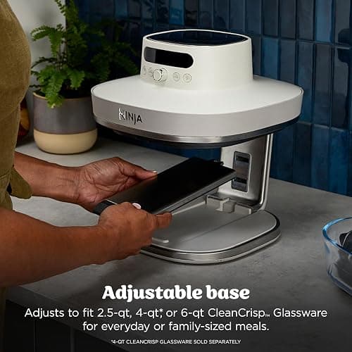 Ninja Crispi Pro 6-in-1 Glass Air Fryer | 6qt & 2.5qt Glass Containers with Storage Lids | Non-Toxic | Meal Prep, Microwave, Freezer & Dishwasher Safe | Air Fry, Bake & More | Bone | AS101CLG thumbnail 4