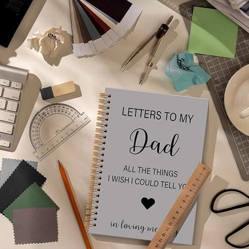 OINDADE Memorial Gifts for Loss of Dad Grief Notebook Journal, Letters to My Dad in Heaven Journal, Sympathy Notebooks Gifts for Loss of Dad Father, In Loving Memory Sympathy Gifts, 6x8.2In thumbnail 2