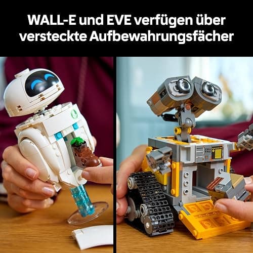 LEGO ǀ Disney and Pixar Wall-E und EVE - Modellbau für Erwachsene - aus Steinen gebaute Roboter mit M-O & Hal Figuren - DIY Deko - Sammlerstück & Geschenk für Fans - 43279 thumbnail 5