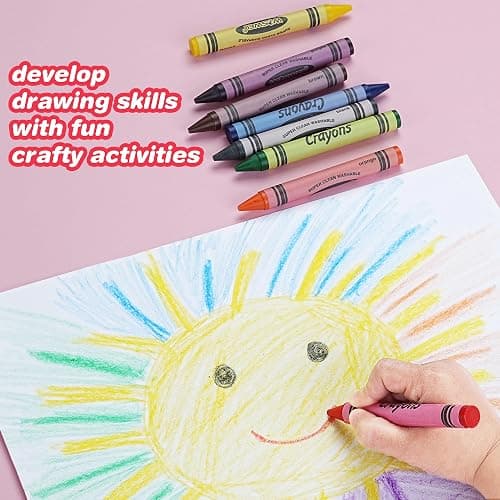 WOSWEL Super Washable Jumbo Crayons Bulk, 24 Pack Crayons with 10 Bright Colors, Non-Toxic Easy-Grip for Toddlers 1-3 & Kids Ages 4-8, Safe Art Supplies for Coloring Books & School Projects thumbnail 6