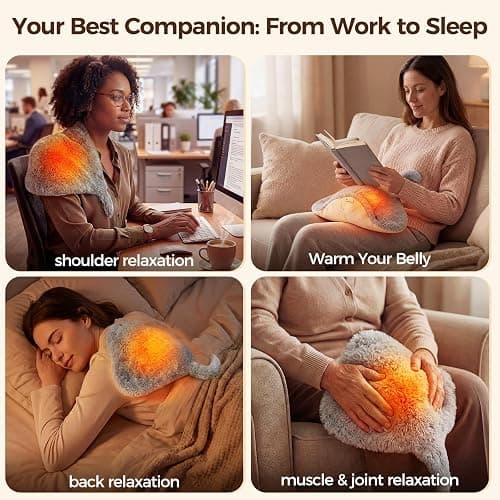 Mewaii Stingray Microwavable Unscented 1.6lbs Volcanic Rock Heating Pad 50-Minute Lasting Warmth Perfect Fit Heatable Stuffed Animals Plush for Period Cramps Menstruation Gifts for Girls Women thumbnail 4