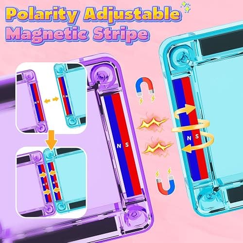 ORZbb Mini Magnetic Tiles Toddler Travel Essentials Set with Case, Magnetic Blocks Building Montessori Educational Learning Sensory Preschool Toys for 3+ Year Old Boys Girls Birthday Gifts thumbnail 6