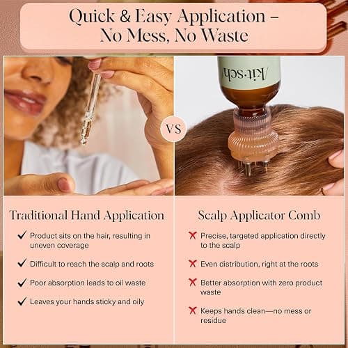 Kitsch Scalp & Hair Oil Applicator – Stainless Steel Bristles Scalp Oil Applicator for Even Distribution, Mess-Free Oiling & Head Massager Scalp – Precision Hair Care Tool for Roots & All Hair Types thumbnail 7