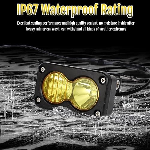 Motoparty Headlight Kit for Sur-Ron Segway X260, Yellow 6000-6500K Spot/Flood Light Pods Combo Kit, Dirtbike Lights Accessories, Bright Front Lamp （3 Inch, with Plug） thumbnail 3
