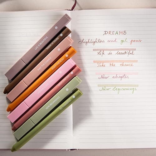 DIVERSEBEE Aesthetic Highlighters and Gel Pens, Earthy Bible Highlighters No Bleed, 8 Pack Assorted Colors Cute Journaling Pens, Bible Study Supplies (Dreams) thumbnail 6