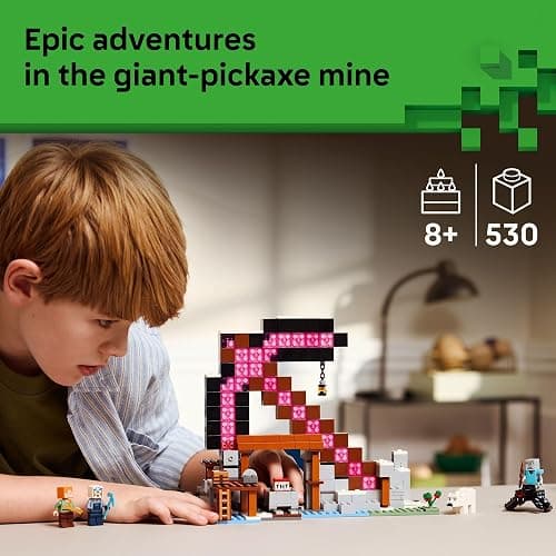 LEGO Minecraft The Pickaxe Mine Kids Toy - Building Set for Boys and Girls - Minecraft Toy for Gaming Fans 8+ - Includes Alex, Miner, and Stray Spider Jockey Minifigure - Birthday Gift Idea - 21277 thumbnail 2