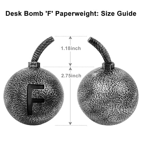 MillMB Initial Bomb Paperweight Humor Decor with Ball Functional and Stylish Office Gift for Office Co-Worker Boss,Student with Letter Desk Decor thumbnail 3